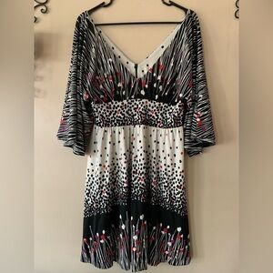 Tibi Cat Flower Fit & Flare Flowy Floral and Polka Dot Dress Size Medium